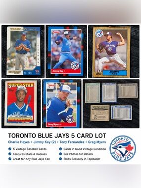 ⚾️ Vintage Toronto Blue Jays Baseball Card Lot -5 Cards